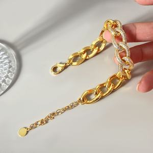 Wholesale Waterproof <b>Bracelets</b> 18K Gold Plated Iced Out Zircon Cuban Link Chain <b>Bracelet</b> for Fale Gift - Product Image 5