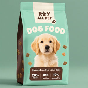 Emballage personnalisé imprimé <span class=keywords><strong>pour</strong></span> aliments <span class=keywords><strong>pour</strong></span> animaux de compagnie (chats et chiens) en sachet plat à fond plat refermable avec fermeture éclair, en plastique BOPP, 250g, 500g, 1kg - Product Image 2