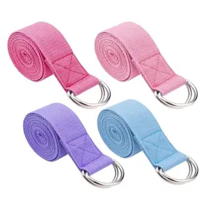 Yoga Strap with Adjustable Stretch Bands, Stretching Pilates Fitness, D-Ring Buckle