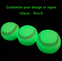 Balle de baseball lumineuse de 9 pouces, réglementaire, qui brille dans le noir, en cuir, pour l'entraînement nocturne, souvenir, cadeau pour les fans de baseball