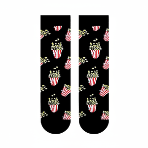 <b>Black</b> Floral Popcorn Patterned Ankle <b>Socks</b> for Girls Breathable Warm Knitted Crew Length Custom Logo Body for Spring Daily Use - Product Image 2