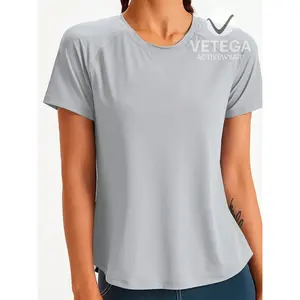 Camiseta Deportiva Vetega Suave y Transpirable con Logotipo Estampado en la Parte Delantera, Unisex, Corte Regular, Manga Corta, Cuello Redondo, Tejido de Punto, Azul C - Product Image 6