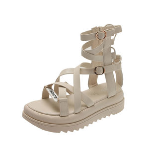 Sandalias de moda con tiras para mujer, nuevas de verano, de suela gruesa, diseño exclusivo, estilo romano de caña alta, que combinan con todo 26 - Product Image 5