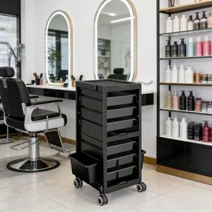 Armoire de rangement pour salon de coiffure, Meuble de rangement pour outils de coupe avec porte, Armoire à outils mobile, Chariot de salon de coiffure, Chariot pour outils de coloration à chaud - Product Image 4