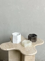 Stonekocc Nordic Wabi-Sabi Bougeoir d'aromathérapie en marbre Jade naturel Art déco Décoration de chambre romantique pour anniversaire
