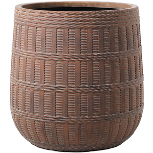 Pot de fleurs <span class=keywords><strong>sur</strong></span> <span class=keywords><strong>pied</strong></span> en fibre de verre imitation rotin, style nordique classique, pour plantes vertes, décorations de jardin, <span class=keywords><strong>jardinière</strong></span> moderne - Product Image 6