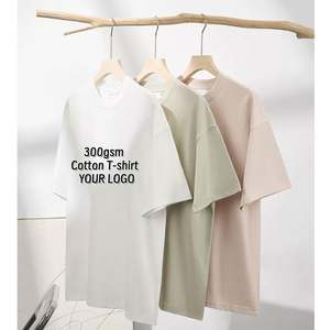 Camisetas de Alta Calidad, 300gsm, 100% Algodón, Precio de Fábrica, Fabricante, Impresión de Logotipo Personalizado, Camiseta Lisa Unisex para Hombre y Mujer - Product Image 1
