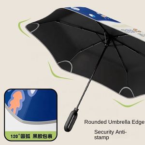 Parapluie manuel pour enfants à 6 baleines en fibre de verre, motif dessin animé, bord de sécurité, pour garçons et filles, élèves du primaire, diamètre ouvert 100 cm - Product Image 4