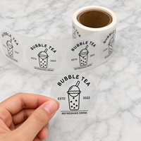 Étiquette autocollante transparente personnalisée avec logo UV, rouleau d'autocollants en papier thermique imperméable pour fruits, maïs, cosmétiques, pots et bouteilles