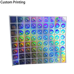 Printer 7d Proyektor 4d Teknologi Kustom Hologram Pelangi 3D Holografik Tamper Jelas VOID Terbuka Stiker Cetak Label