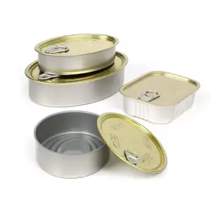 Manufacturer Food Grade Empty Air Tight Self Seal Aluminum Tin Cans For Tuna Sardine Fish Meat Pet Food Canning