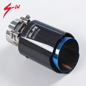<span class=keywords><strong>SINCAR</strong></span> 3,5 Zoll Anpassbares Logo Glänzender Kohlefaser Einzelauslass Endrohr Auto-Auspuff-Schalldämpfer - Product Image 6