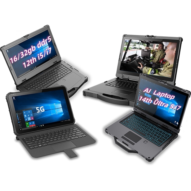 14/15.6 Inch 12th I5/i7 With 16/32GB DDR5+Removeable SSD 1000NITS IP65 Heavy Duty Grade Tough Book Industrial Rugged Laptop