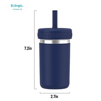 Gobelets à paille modernes en acier inoxydable pour enfants, avec manchon en silicone antidérapant et motifs personnalisés, vente en gros