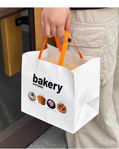 Túi giấy kraft bán buôn tùy chỉnh, dùng mang đi, đựng đồ ăn nhanh, bánh mì, bánh ngọt, bánh quy, bánh mì nướng, in logo theo yêu cầu - Product Image 4