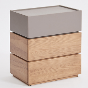 Cajones de madera maciza para dormitorio y sala de estar, armarios apilables de almacenamiento, mesa lateral de madera natural - Product Image 6