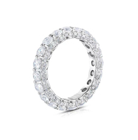 Bague Éternité Moissanite, Bague Éternité Moissanite, Bague Éternité Entièrement Sertie de Diamants pour Femme, Cadeau d'Anniversaire de Mariage