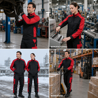 Combinaison de travail industrielle OEM pour mécanicien, col montant, fermeture éclair intégrale, poignets en tricot côtelé, logo personnalisé, uniforme pour atelier, entrepôt, chantier