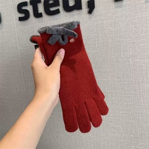 Nouveaux gants d'hiver en mélange de laine premium pour femmes, avec nœud, à deux doigts exposés, compatibles écran tactile, résistants au froid et chauds pour usage quotidien - Product Image 2
