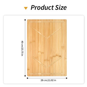 Tablas de Cortar de Bambú Natural al por Mayor WDF con Asas Laterales, Tabla de Cortar con Ranura para Jugos - Product Image 6