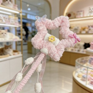 <b>Cat</b> Teaser <b>Toy</b> Pink Fluffy Star Shape With <b>Butterfly</b> And Ribbon <b>Cat</b> Plaything - Product Image 1
