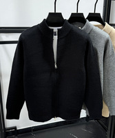 Cardigan en tricot uni personnalisé pour homme, nouveau pull-veste