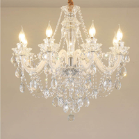 Lámpara de Cristal Europea Moderna con Estilo Crema Sencillo y Atmosférico, Lámpara Decorativa para Sala de Estar, Comedor Principal y Dormitorio