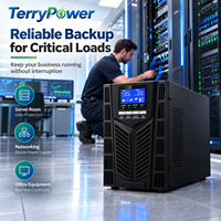 UPS Online Frekuensi Tinggi Fasa Tunggal 1KVA-10KVA 110V/120V Konversi Ganda DSP untuk Ruang Server Pusat Data Baterai Asam Timbal