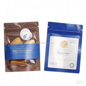 Sacs d'emballage alimentaire en papier kraft brun et blanc recyclables avec fenêtre et fermeture éclair, en stock à prix réduit - Product Image 3