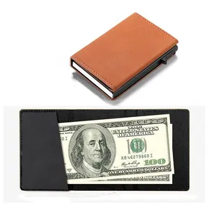 Özel kişiselleştirilmiş tasarım Pu deri çoklu kart cüzdan Rfid anti-hırsızlık iş manyetik kart tutucu