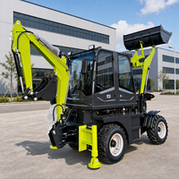 LUYU Traktor Penggerak Tanah Diesel 4x4 yang Dapat Diderek, Dilengkapi Front Loader dan Backhoe untuk Pertanian