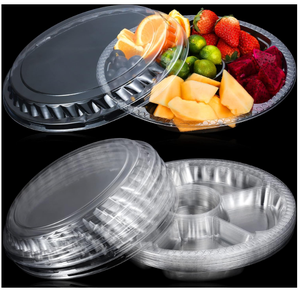 Bandeja de plástico reutilizable de <span class=keywords><strong>6</strong></span> compartimentos para catering, fruta vegetariana, merienda, fiesta, buffet, plato de inmersión, cuencos de comida, blíster, tipo de proceso - Product Image 2