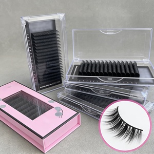 Extensions de cils individuels en cachemire noir mat, volume russe 0.03 0.05, pour marque privée, vente en gros - Product Image 1
