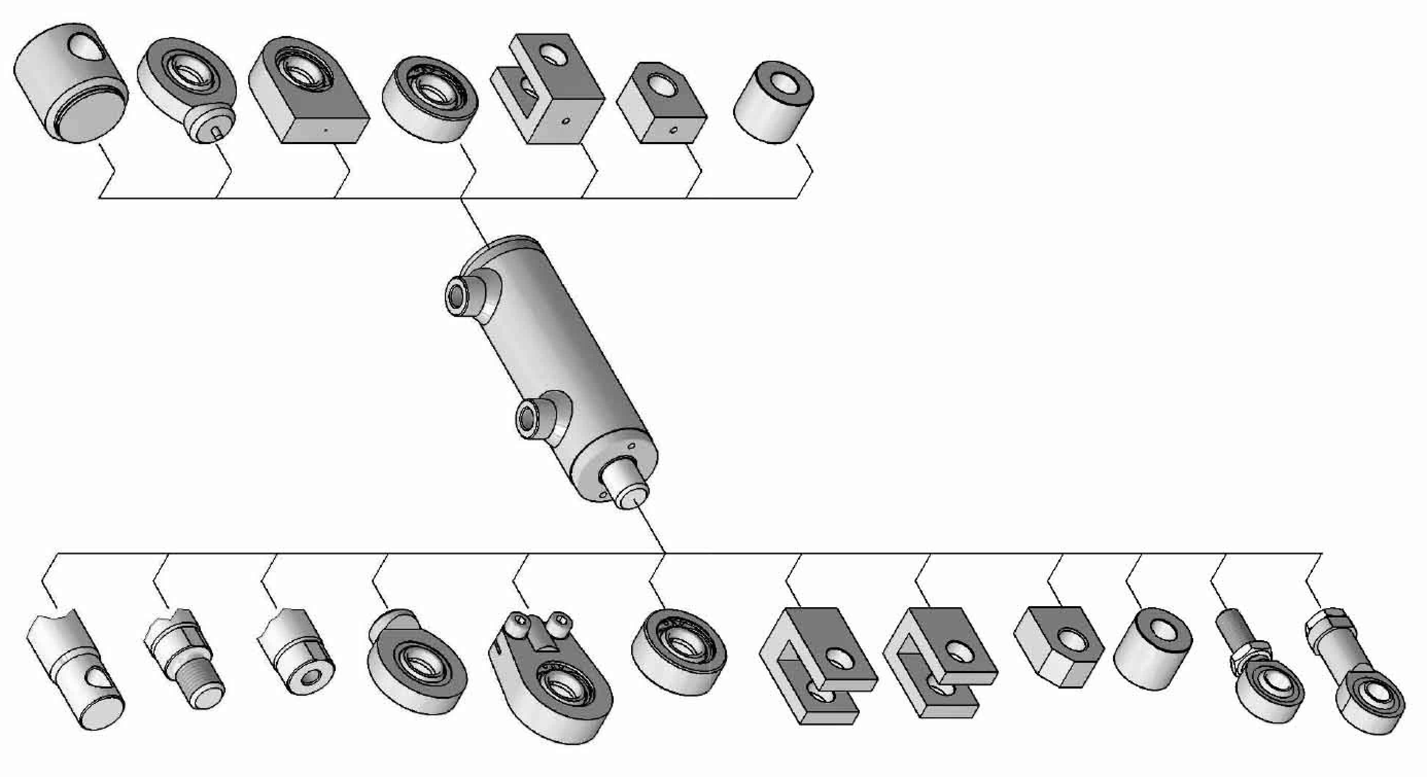 KWB Double Acting Hydraulics Cylinder with End Plug Hole