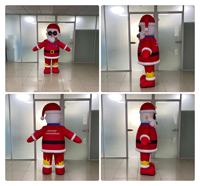 Père Noël gonflable personnalisé avec lunettes de soleil et pipe, en tissu Oxford et peluche, costume de Noël gonflable cool