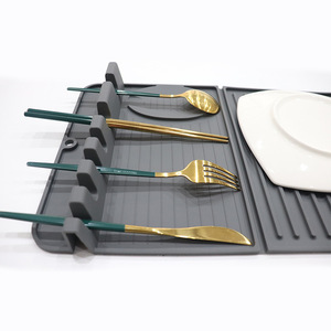 OEM ODM Customized Foldable Silicone Rack Dish Sink Drying <b>Mat</b> With Dish Stander Silicone Square Dish Drying <b>Mat</b> - Product Image 2