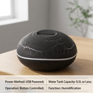 Creative Home EN Model 13 Ultrasonic Aromatherapy Machine Seven-Color Gradient Flame Diffuser USB-Powered Quiet Round <b>Humidifier</b> - Product Image 2