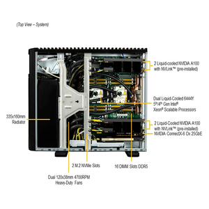 Serveur Tour Supermicro Sys-751ge-tnrt-nv1 5U pour IA et GPU, double processeur Xeon, refroidissement optimisé, plateforme HPC pour l'apprentissage et l'inferencement (LLM) Sys-751ge-tnrt-nv1 - Product Image 3