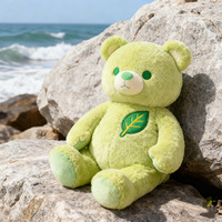 Ours en peluche vert lime super doux en coton PP avec doublure en maille, coussin anti-stress pour le confort des enfants, vente en gros