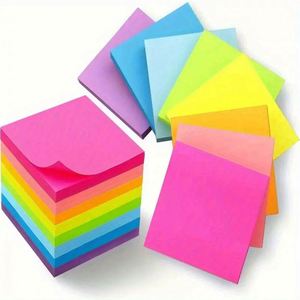 Bloc de Notas Adhesivas Fluorescentes Personalizadas, Hojas Sueltas, Suministros de Oficina, Amarillo, Rosa, Rojo, Verde, Azul, para Uso en Papelería - Product Image 1