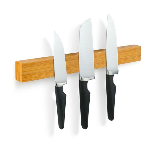 Magnetic Knife Holder for Wall Wood Knife Magnetic Strip in Bamboo Customized Wooden Knife Holder