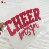 College Designs Custom Chenille Cheerleading Fluffy Puff Dtf Transferts de chaleur Fer sur patchs Vente en gros pour vêtements t-shirts