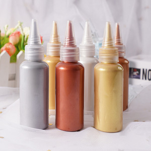 Venta al por mayor nuevo patrón de color metálico pintura acrílica bote 30ml verter pintura acrílica pinturas acrílicas - Product Image 3