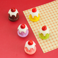 Prix usine fraise gâteau résine Flatback Cabochon pour la fabrication de bijoux à bricoler soi-même boucle d'oreille pendentif maison de poupée Miniature nourriture