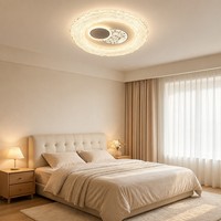 Plafonnier LED élégant à double anneau circulaire, avec anneau LED à facettes en cristal, montage encastré, 3 couleurs, pour chambre à coucher, fournisseur Zhongshan