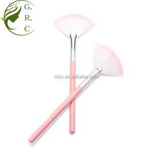 Jala-cerdas acrílicas de madera personalizadas, pintura de uñas artísticas, maquillaje en forma de abanico, resaltador de colorete rosa, ventilador - Product Image 4
