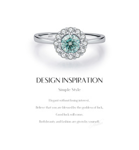 S925 Sterling Silver Ocean Blue Zircon Sunflower Halo <b>Ring</b> 2026 Viral Luxury Engagement Silver Fashion Finger <b>Ring</b> - Product Image 6