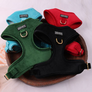 Okeyfets מפעל חדש-אופנה ירוק כהה התאמה אישית לחג המולד עיצוב חג המולד כלב צווארון leash סט רתמה קטיפה לכלב - Product Image 2