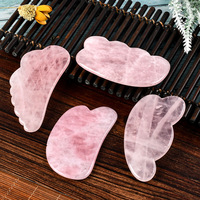 Vente chaude Rose Quartz Gua Set sha Pierre Anti-âge Soins de la peau Gua Sha Ensemble Masseur Facial Pur Naturel Rose Quartz Gua Sha