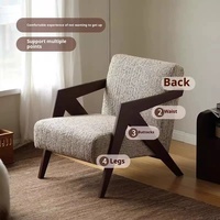 Chaise de canapé simple Richard Chaise modulaire moderne en acier inoxydable Salon paresseux décontracté Designer Chaise en bois massif